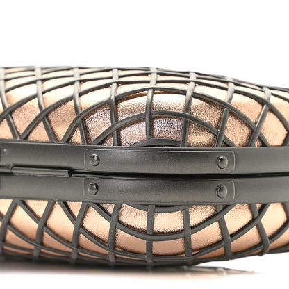 Bottega Veneta Metallic Cage Knot Clutch Gold 9 of 9