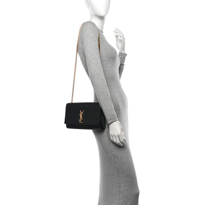 Saint Laurent Grain De Poudre Medium Classic Monogram Kate Satchel Black 2 of 12