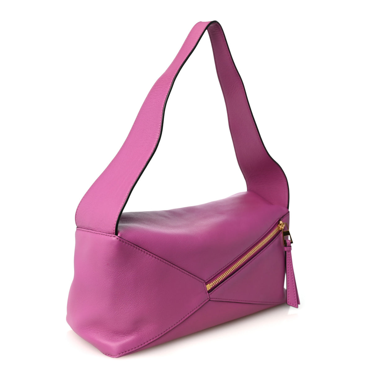 Calfskin Puzzle Hobo Bright Purple