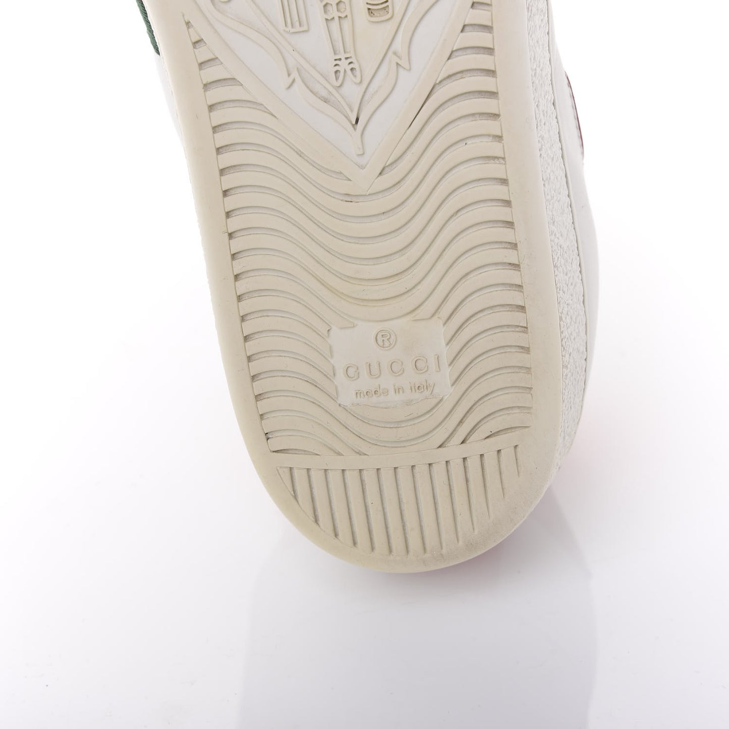 Calfskin Web Heart Embroidered Womens Ace Sneakers 40 White