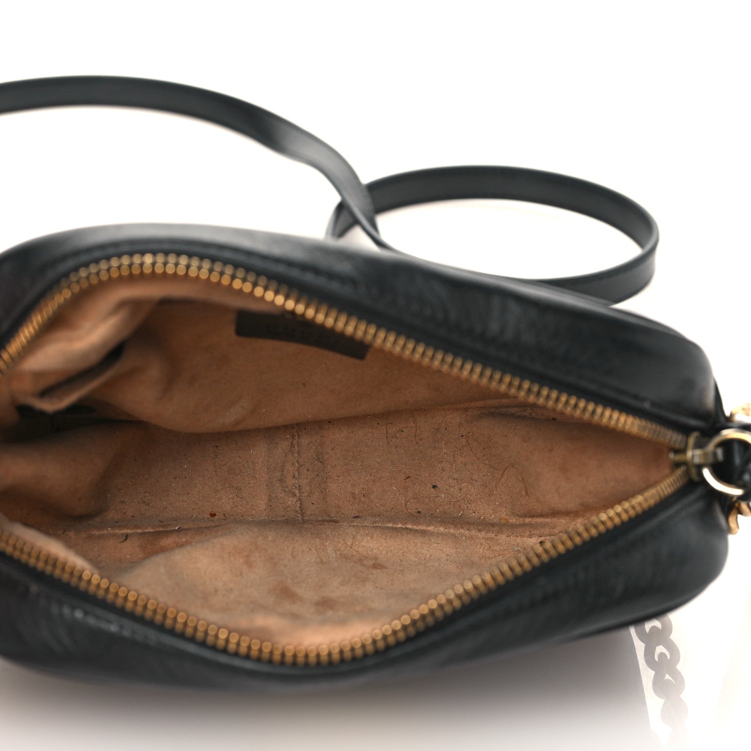 Gucci Calfskin Matelasse Mini GG Marmont Chain Shoulder Bag Black 5 of 7