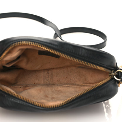 Gucci Calfskin Matelasse Mini GG Marmont Chain Shoulder Bag Black 5 of 7