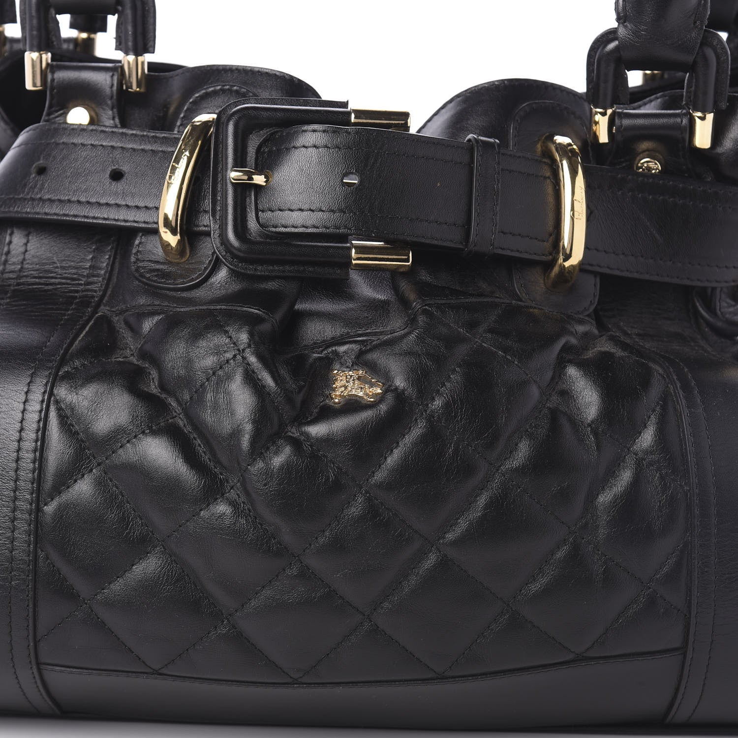 Burberry Calfskin Quilted Beaton Satchel Black 9 of 9