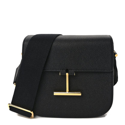 Tom Ford Grained Calfskin Mini T Clasp Tara Crossbody Bag Black 1 of 12