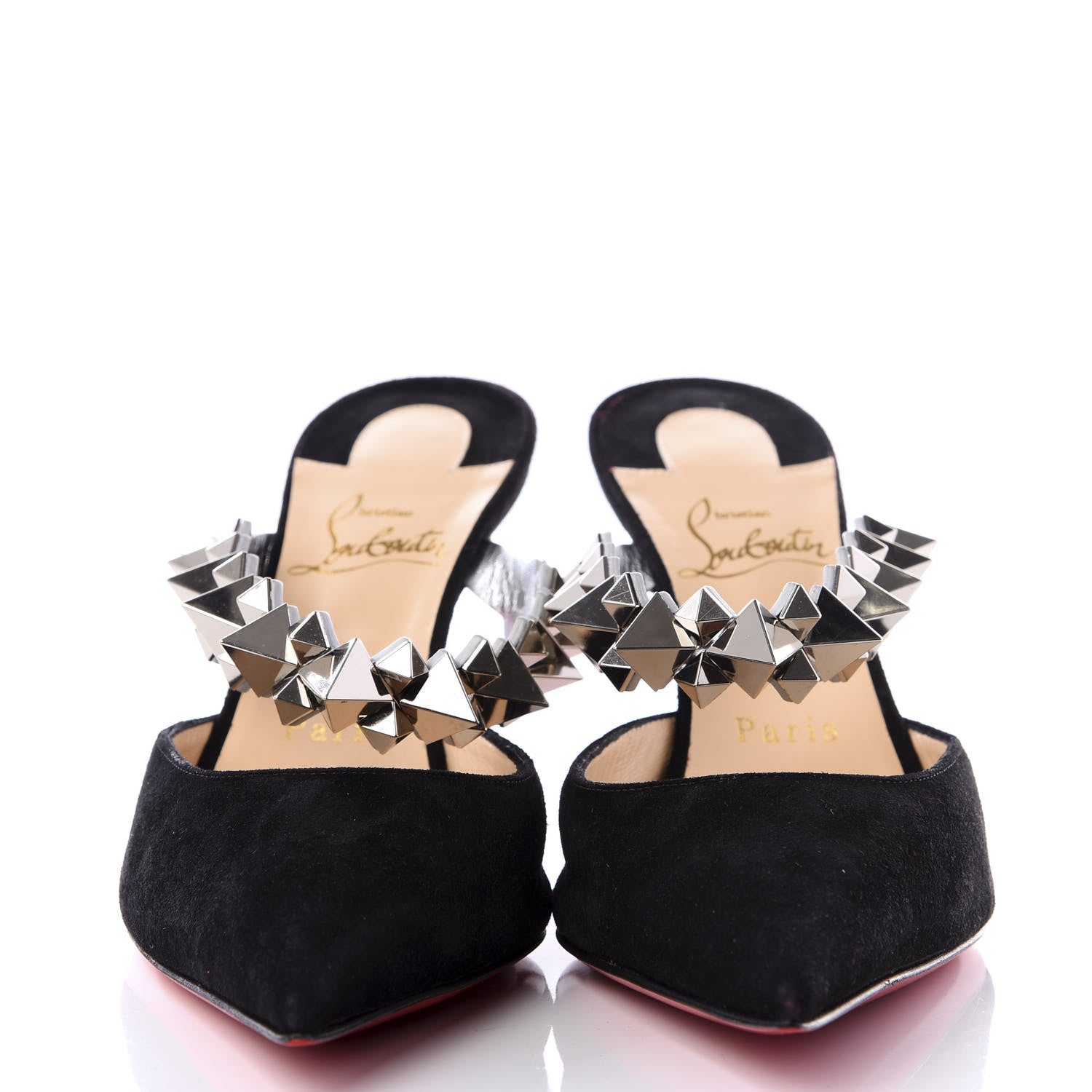 Christian Louboutin Veau Velours Specchio Planet Choc 80 Mule 38 Black 3 of 9