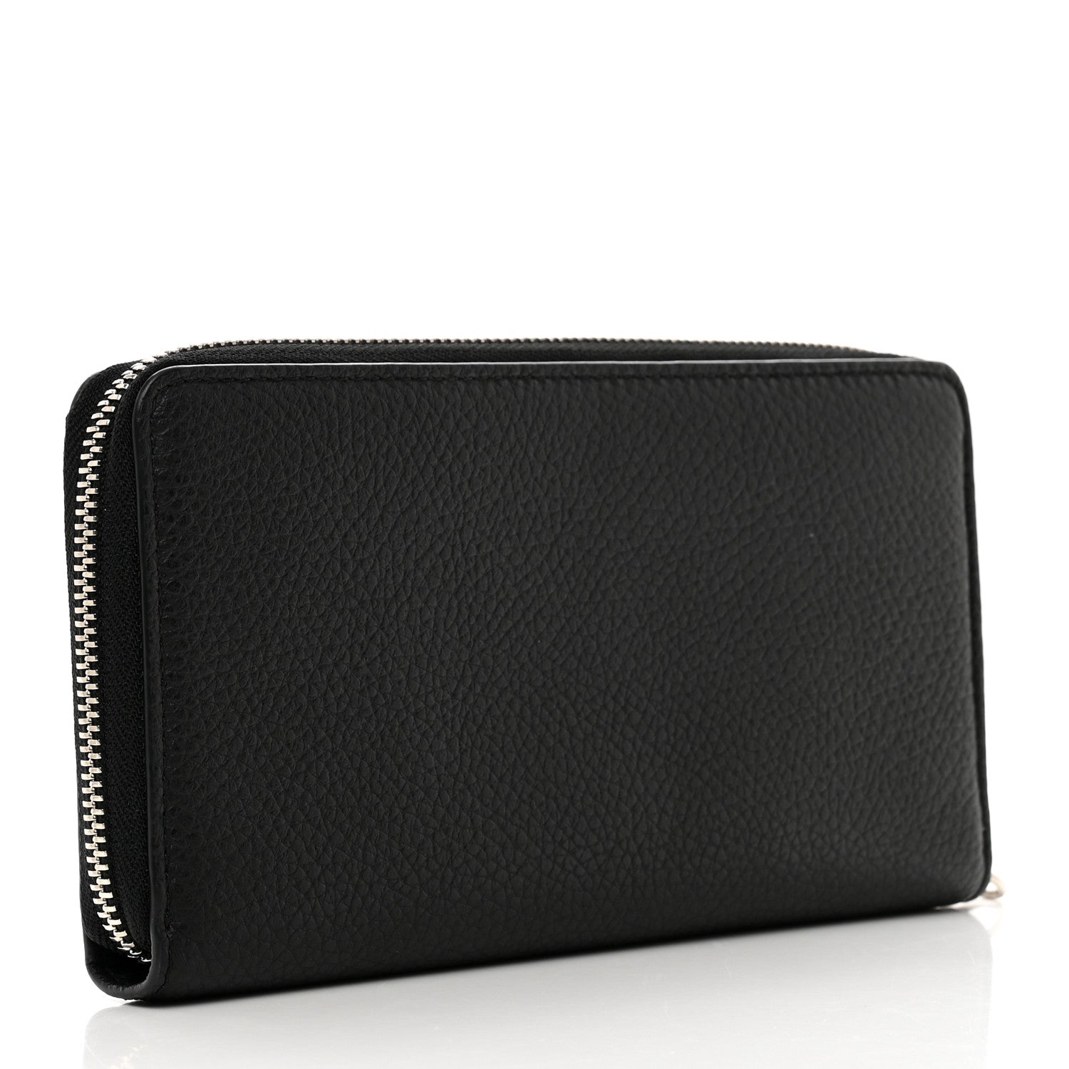 Alexander McQueen Pebbled Calfskin Skull Continental Zip Wallet Black 3 of 7