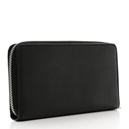 Alexander McQueen Pebbled Calfskin Skull Continental Zip Wallet Black 3 of 7