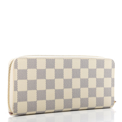 Louis Vuitton Damier Azur Clemence Wallet Rose Ballerine 3 of 8