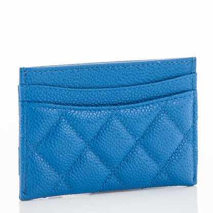Chanel Caviar Quilted Card Holder Blue 3 of 8