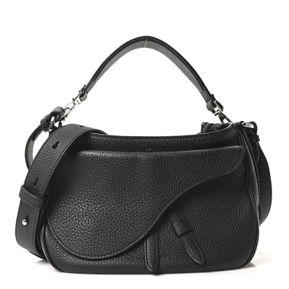 Christian Dior Grained Calfskin Mini Soft Saddle Bag Black 1 of 10