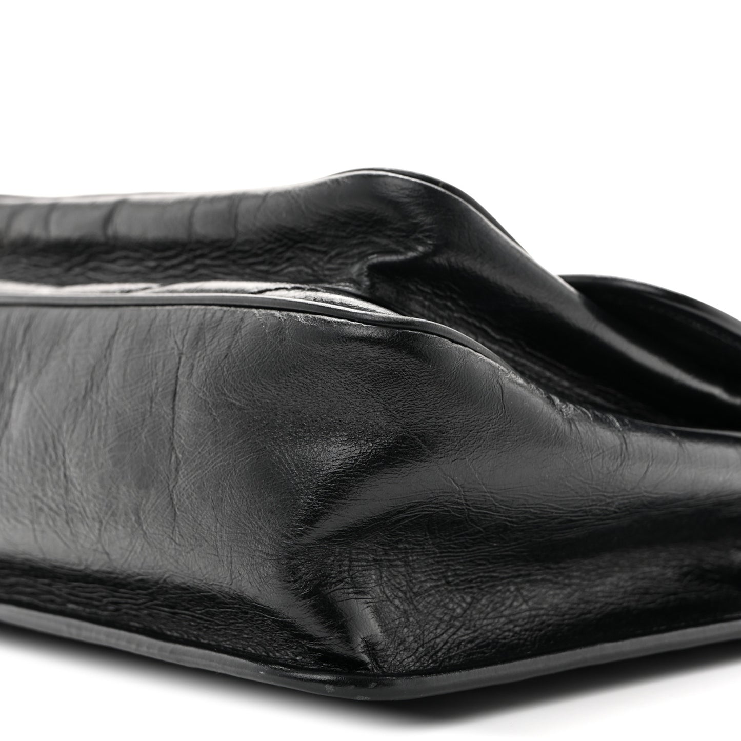 Crinkled Calfskin Matelasse Monogram Medium Niki Chain Satchel Black
