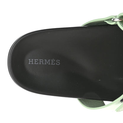 Hermes Epsom Womens Chypre Sandals 38 Vert Jade 6 of 9