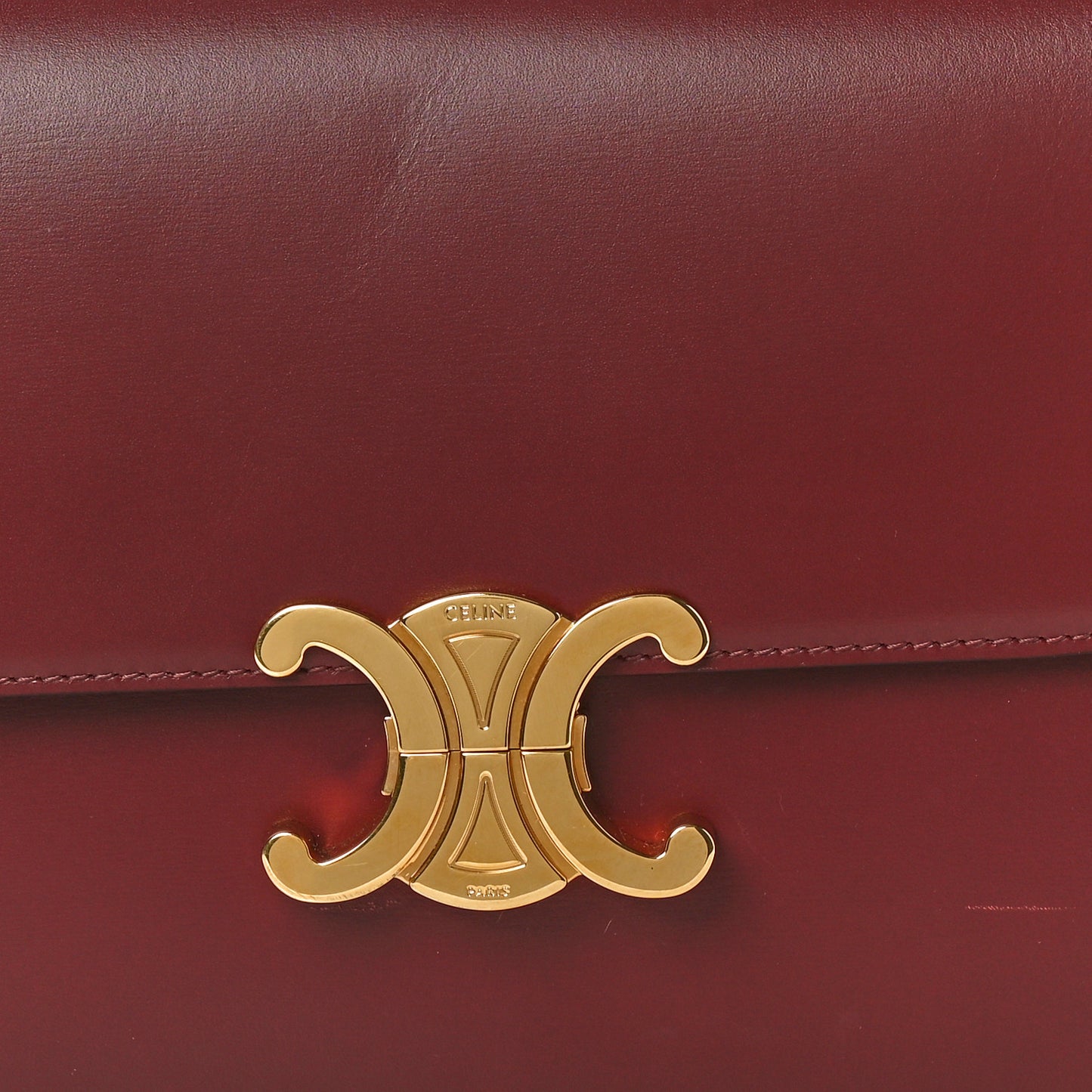 Shiny Calfskin Medium Triomphe Light Burgundy