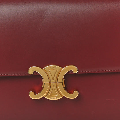 Celine Shiny Calfskin Medium Triomphe Light Burgundy 7 of 10