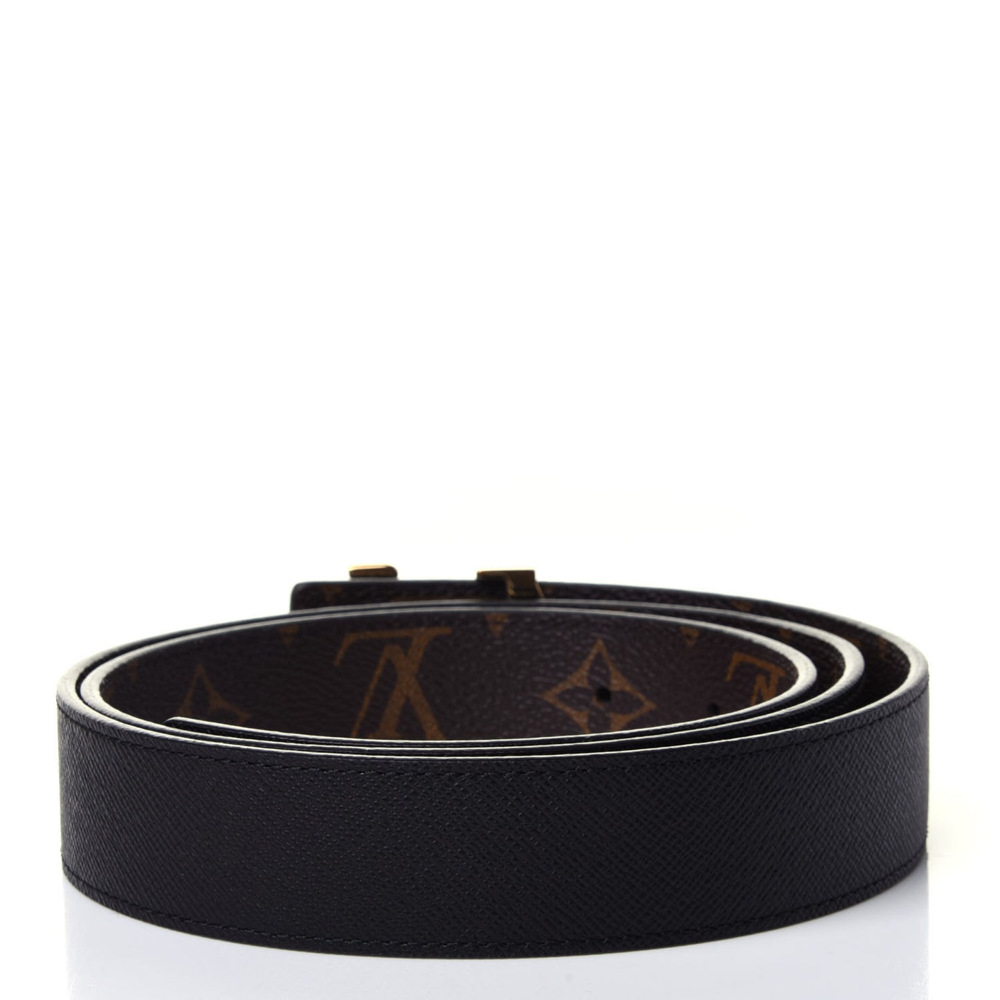 Calfskin Monogram 30mm LV Initiales Reversible Belt 90 36 Black