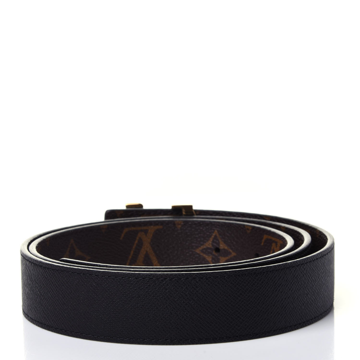 Louis Vuitton Calfskin Monogram 30mm LV Initiales Reversible Belt 90 36 Black 2 of 4