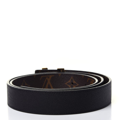 Louis Vuitton Calfskin Monogram 30mm LV Initiales Reversible Belt 90 36 Black 2 of 4