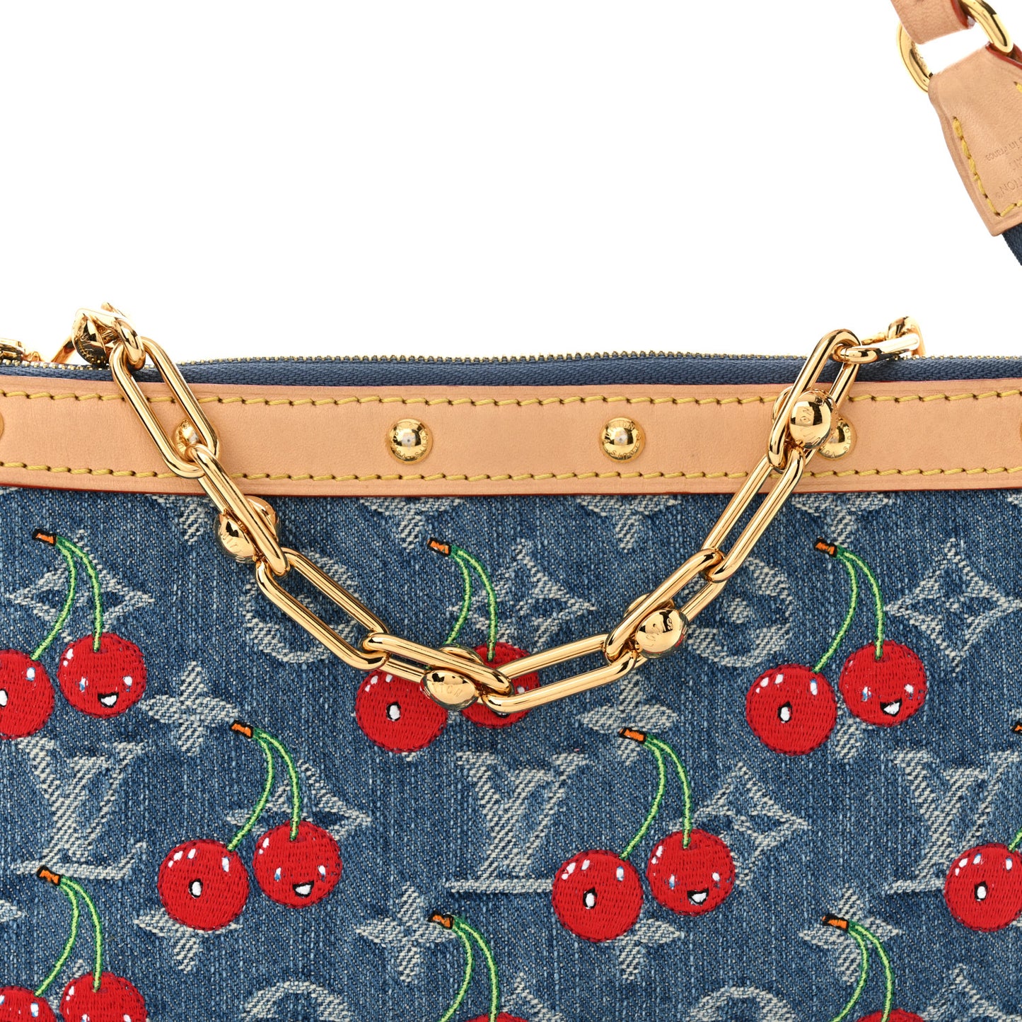 LV X TM Monogram Denim Cerises Pochette Accessories Blue