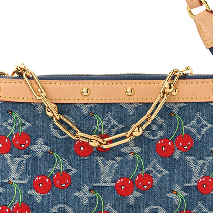 Louis Vuitton LV X TM Monogram Denim Cerises Pochette Accessories Blue 7 of 9