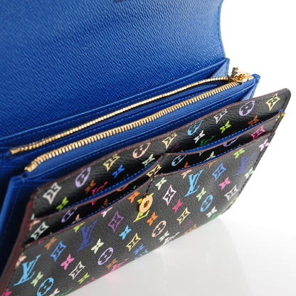 Louis Vuitton Monogram Multicolor Sarah Wallet Black Bleuet 8 of 11
