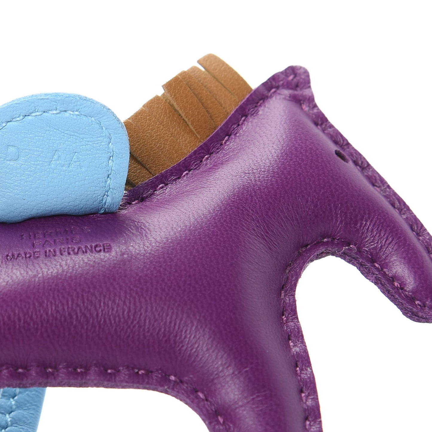 Milo Lambskin Grigri Rodeo Horse Bag Charm PM Violet Celeste Kraft