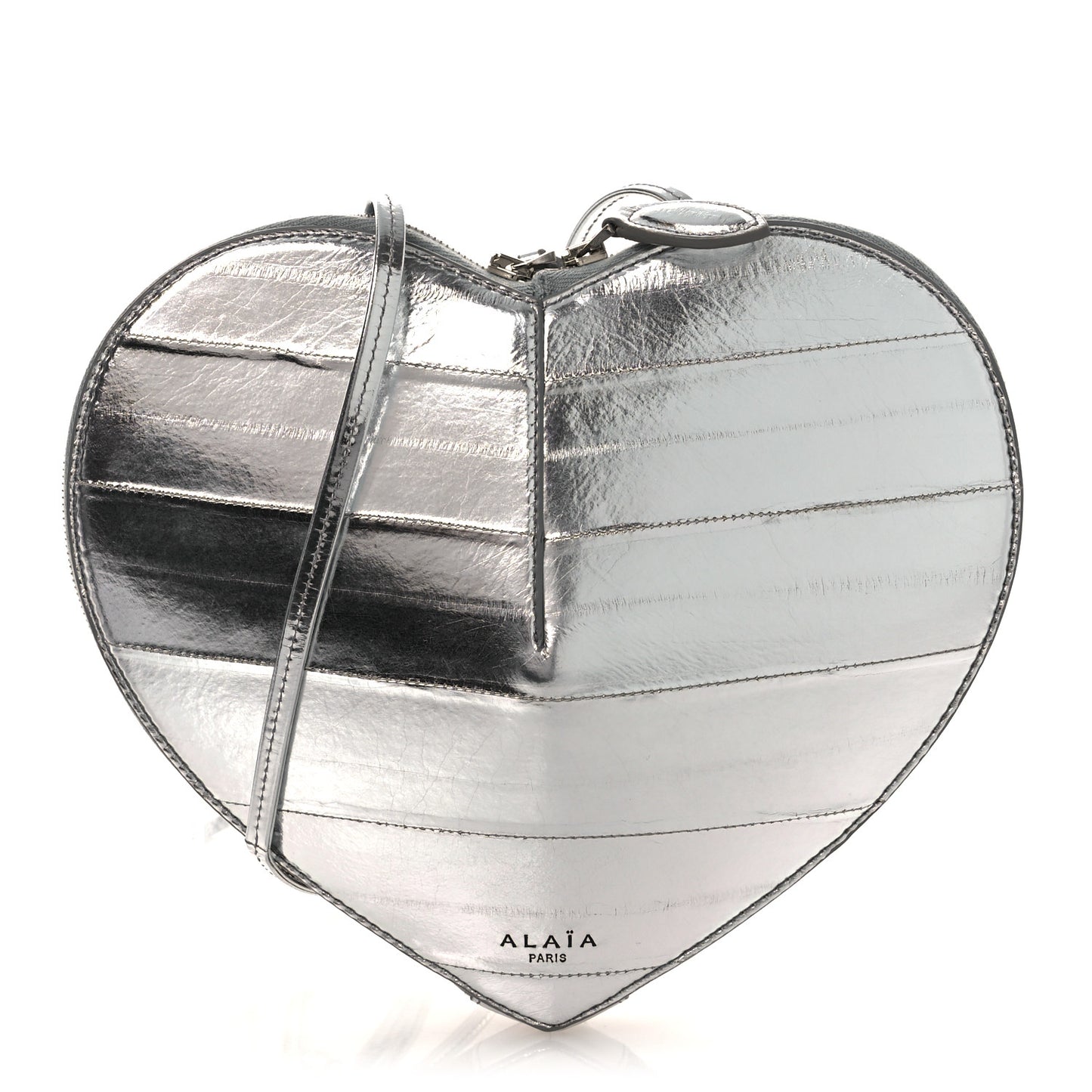 Laminated Eel Le Coeur Bag Argent
