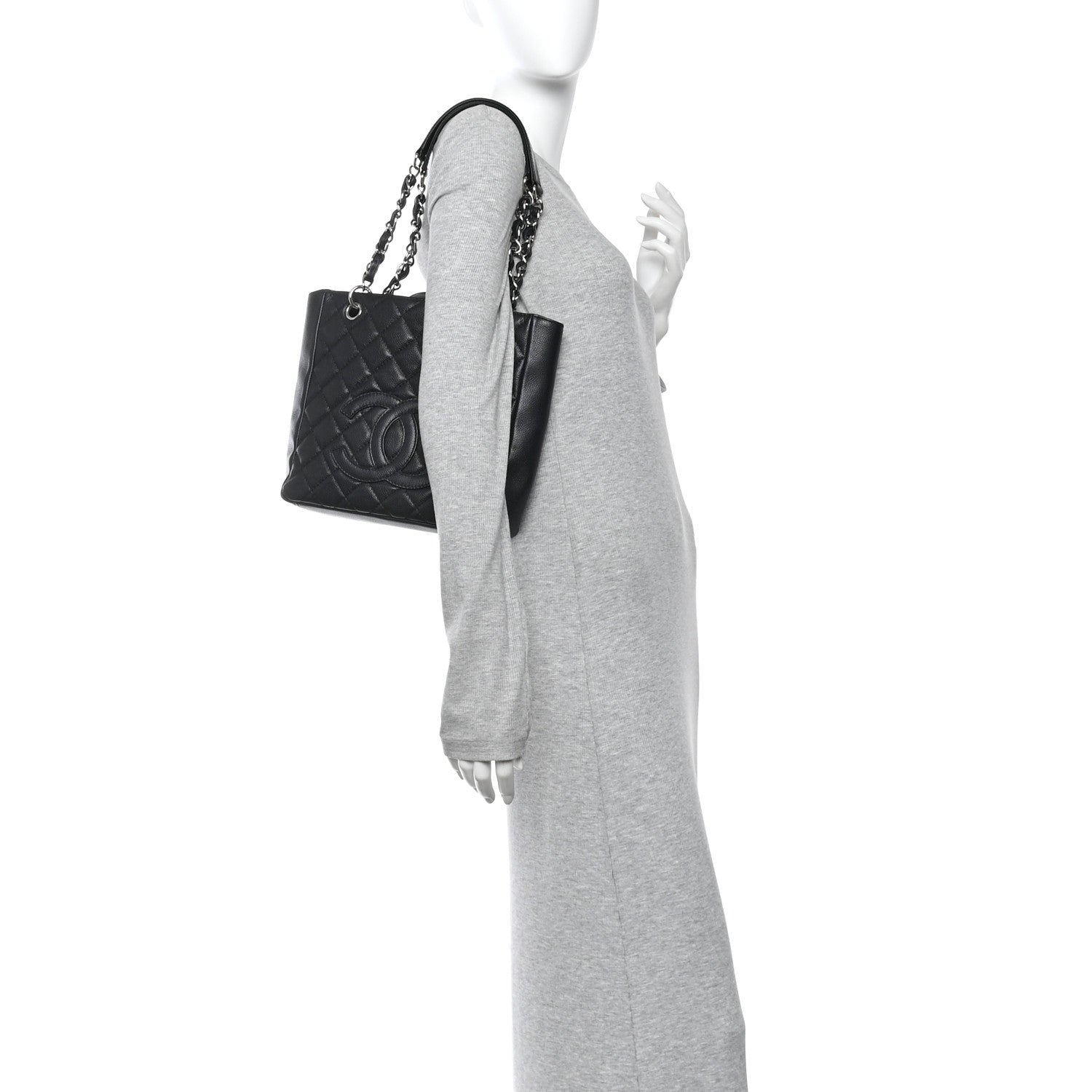 Chanel Caviar Quilted Petit Shopping Tote PST Black 2 of 15