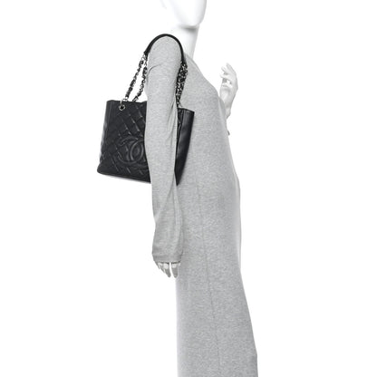 Chanel Caviar Quilted Petit Shopping Tote PST Black 2 of 15