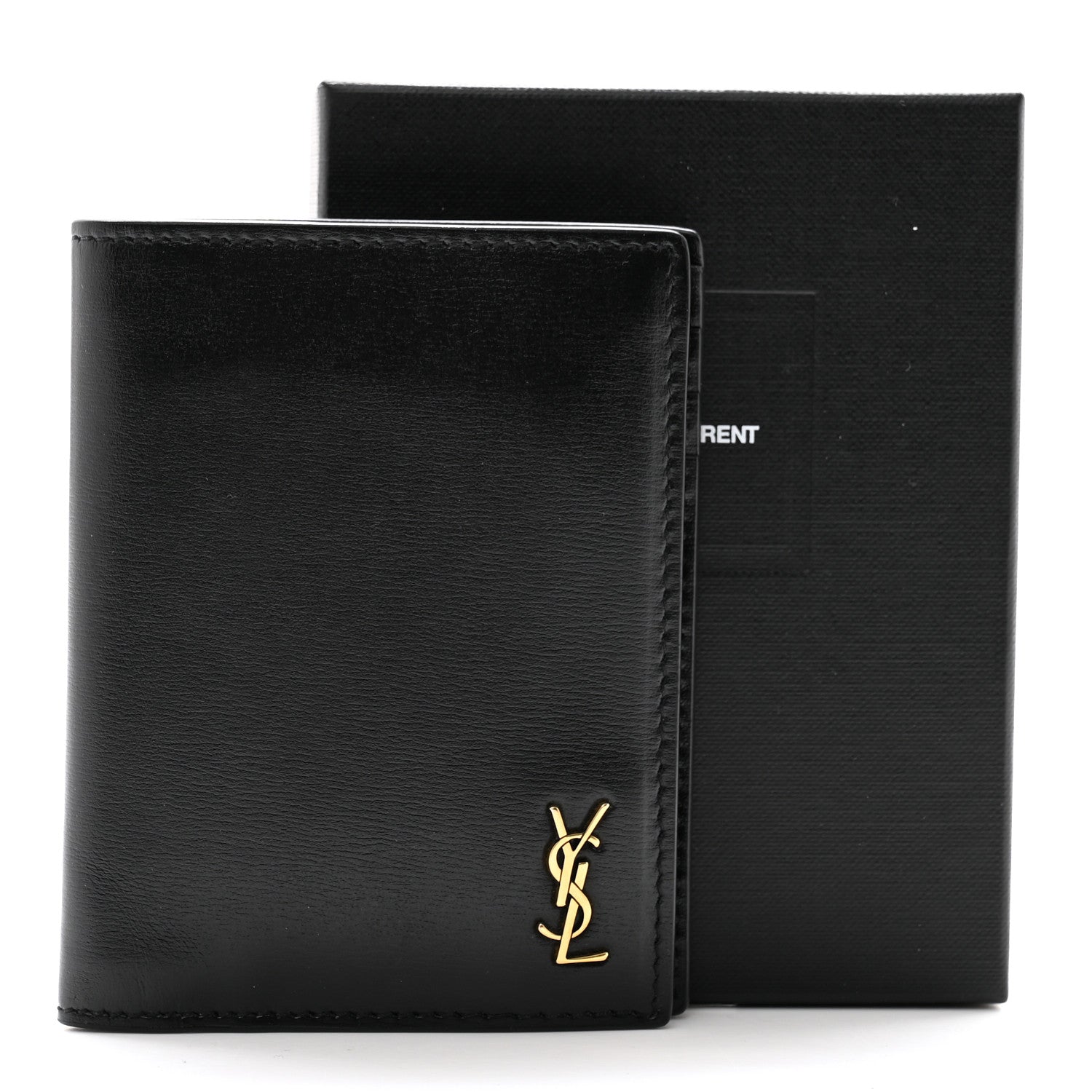 Saint Laurent Calfskin Techno Credit Card Wallet Black 9 of 9