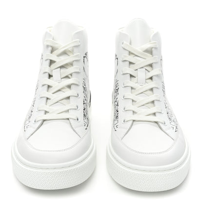 Hermes Calfskin Graff Print Mens District Sneakers 41 White Black 2 of 10