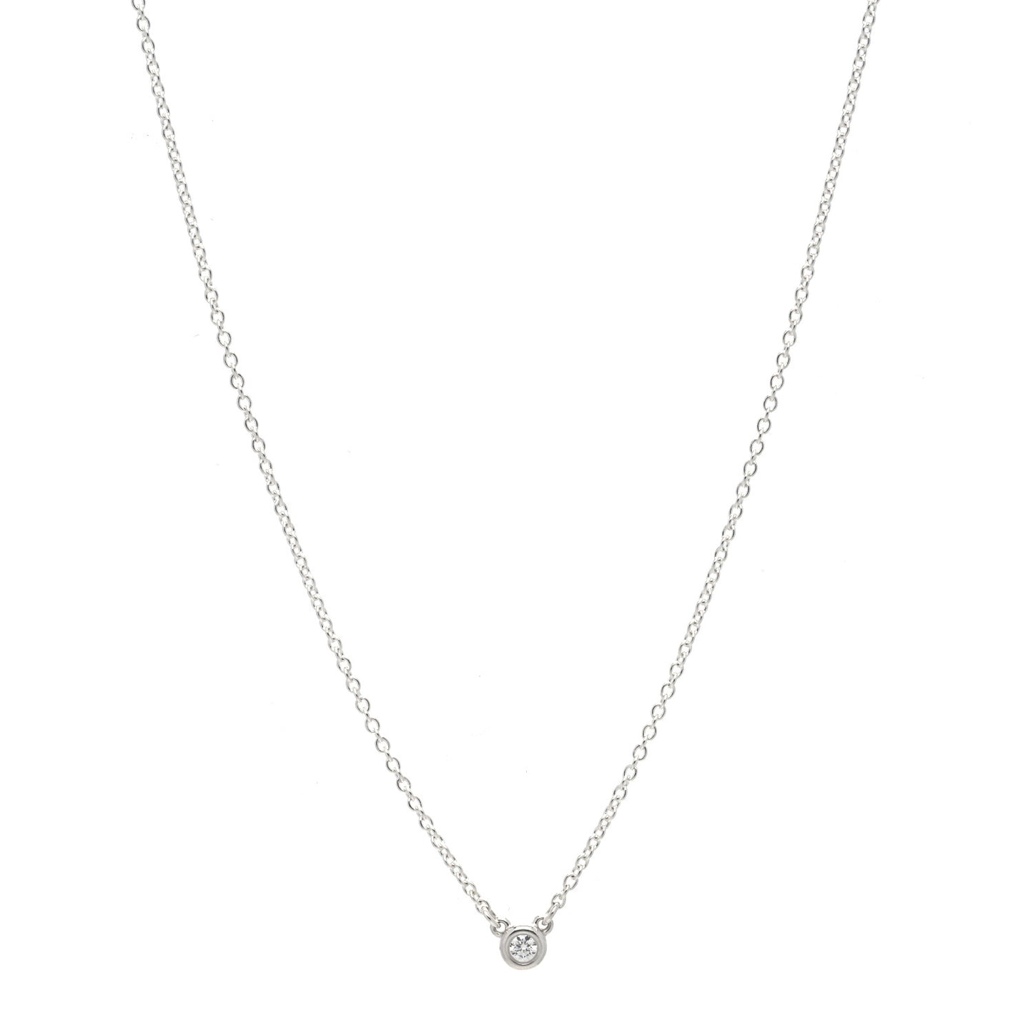 Sterling Silver Diamond .03ct Elsa Peretti Diamonds by the Yard Pendant Necklace