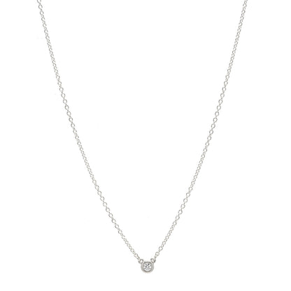 Tiffany Sterling Silver Diamond .03ct Elsa Peretti Diamonds by the Yard Pendant Necklace 1 of 6