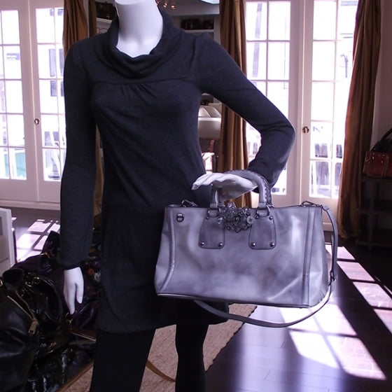 Spazzolato Crystal Tote Grey