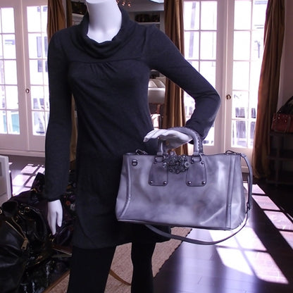 Prada Spazzolato Crystal Tote Grey 2 of 11