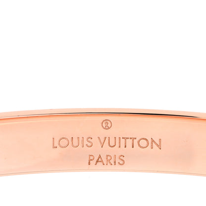 Louis Vuitton Brass Monogram Nanogram Cuff S Pink Gold 4 of 5