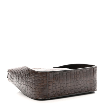 Stella McCartney Crocodile Embossed Studded Logo Mini Crossbody Mahogany 4 of 11