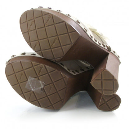 Chanel Suede Camellia Clogs 36 5 of 11