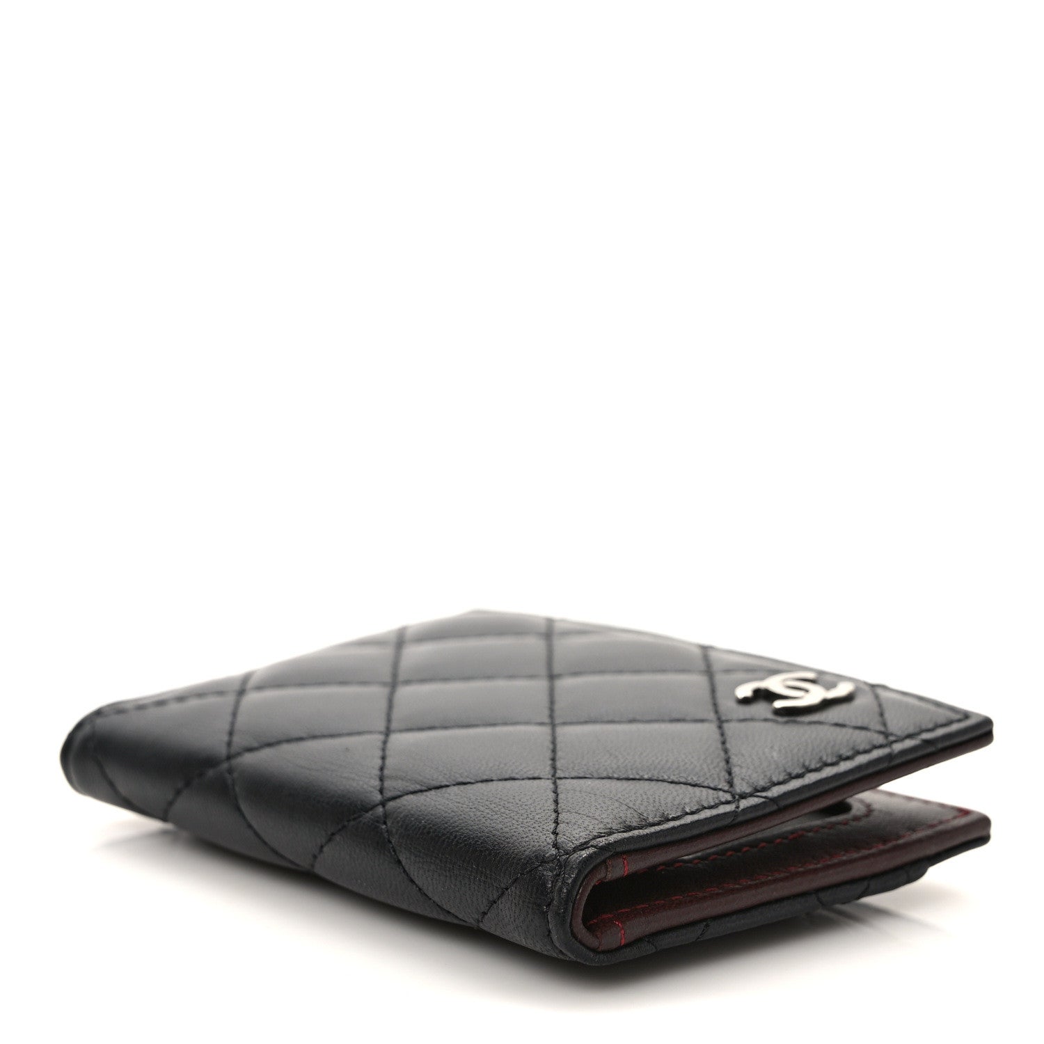 Chanel Lambskin Quilted Card Holder Wallet Black 4 of 7