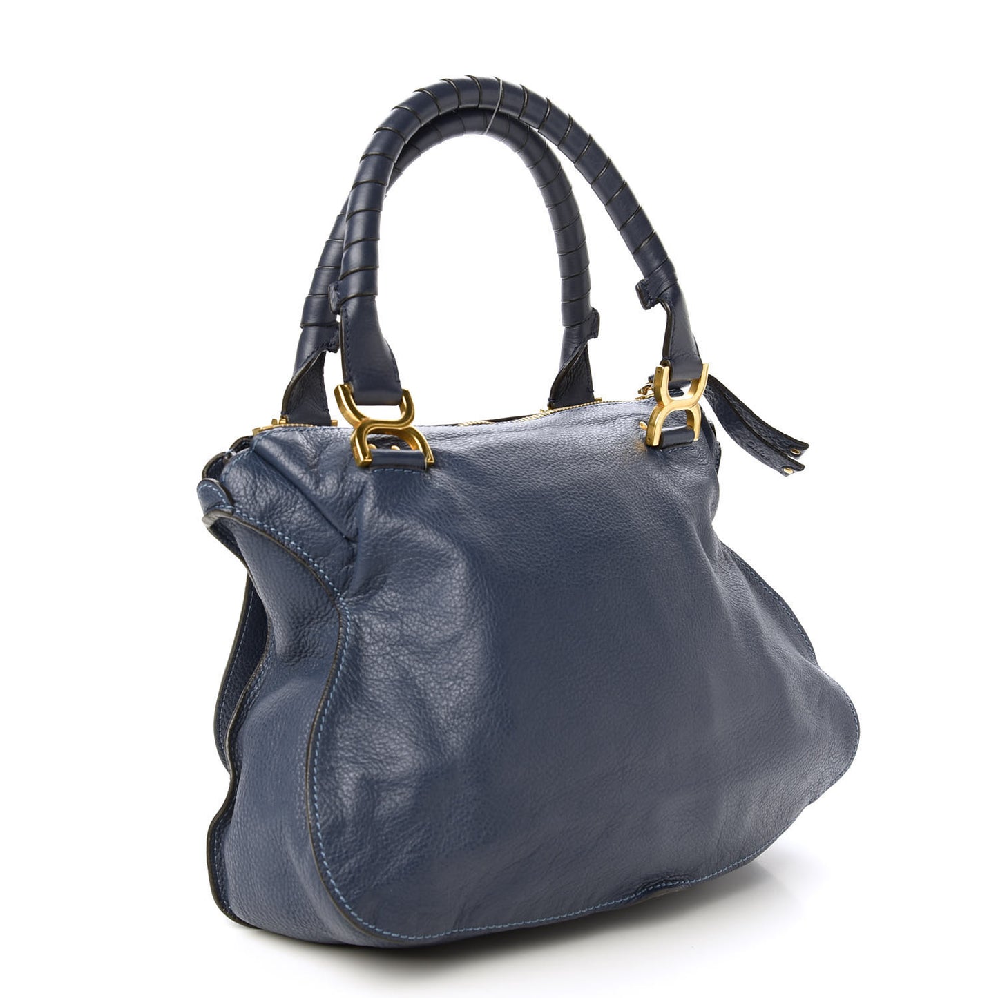 Calfskin Medium Marcie Satchel Royal Navy