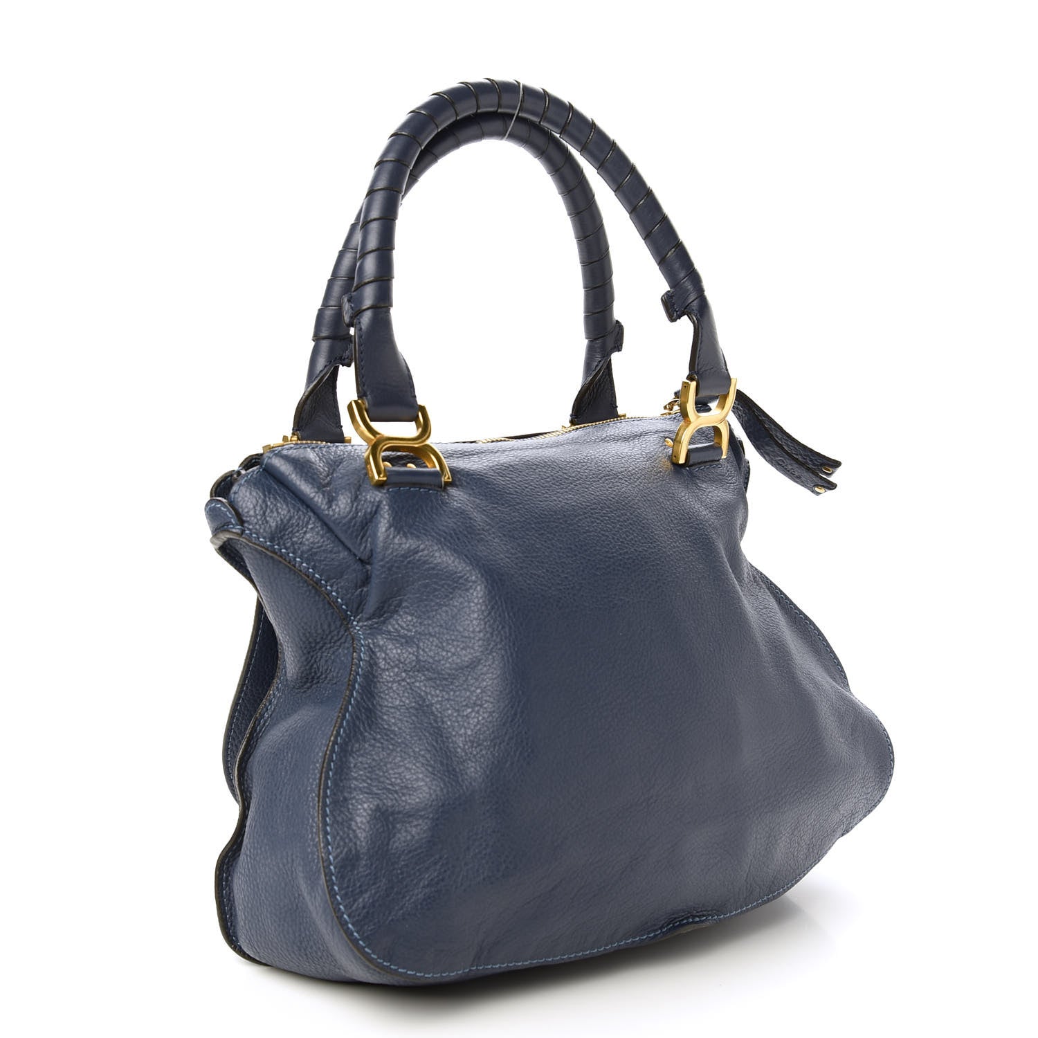 Chloe Calfskin Medium Marcie Satchel Royal Navy 3 of 9