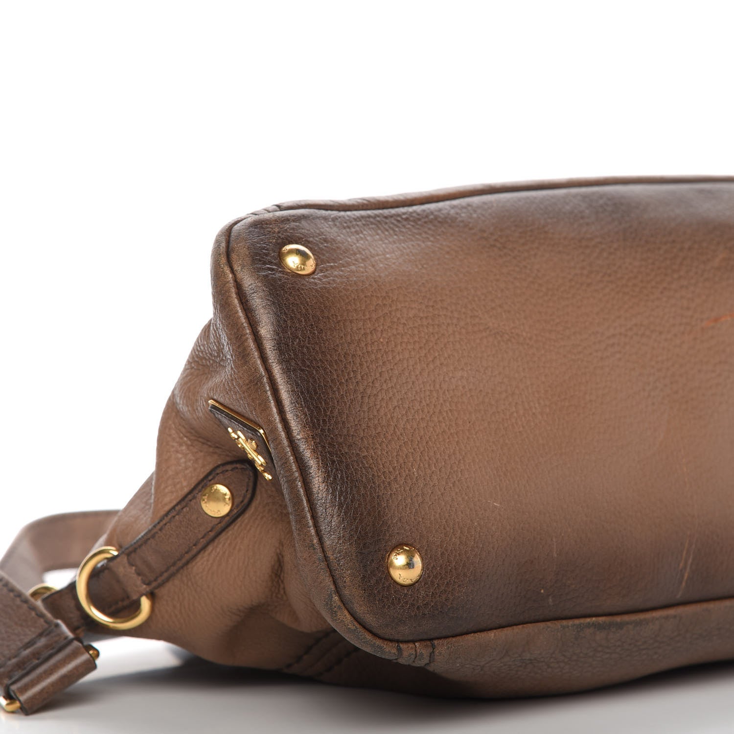 Prada Cervo Antik Top Handle Tote Brown 6 of 21