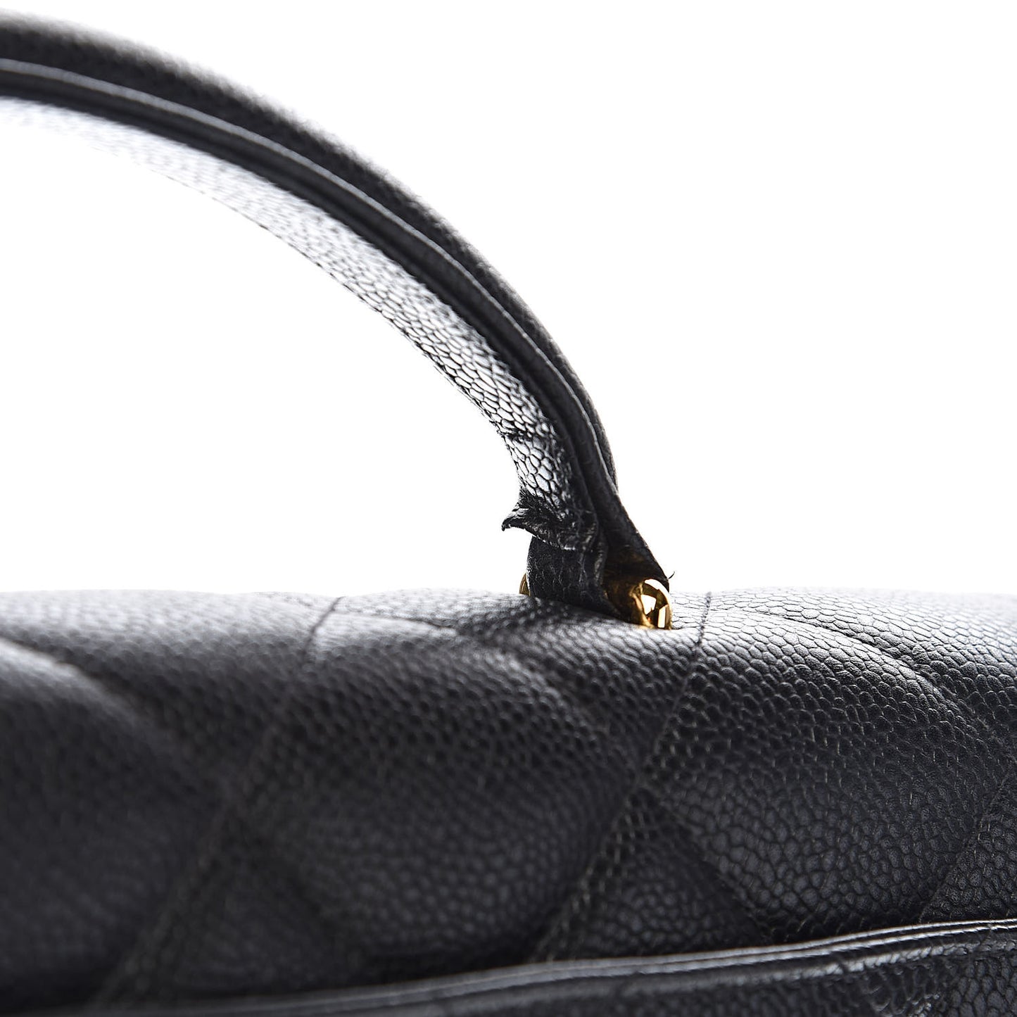 Caviar Quilted Briefcase Laptop Bag Black