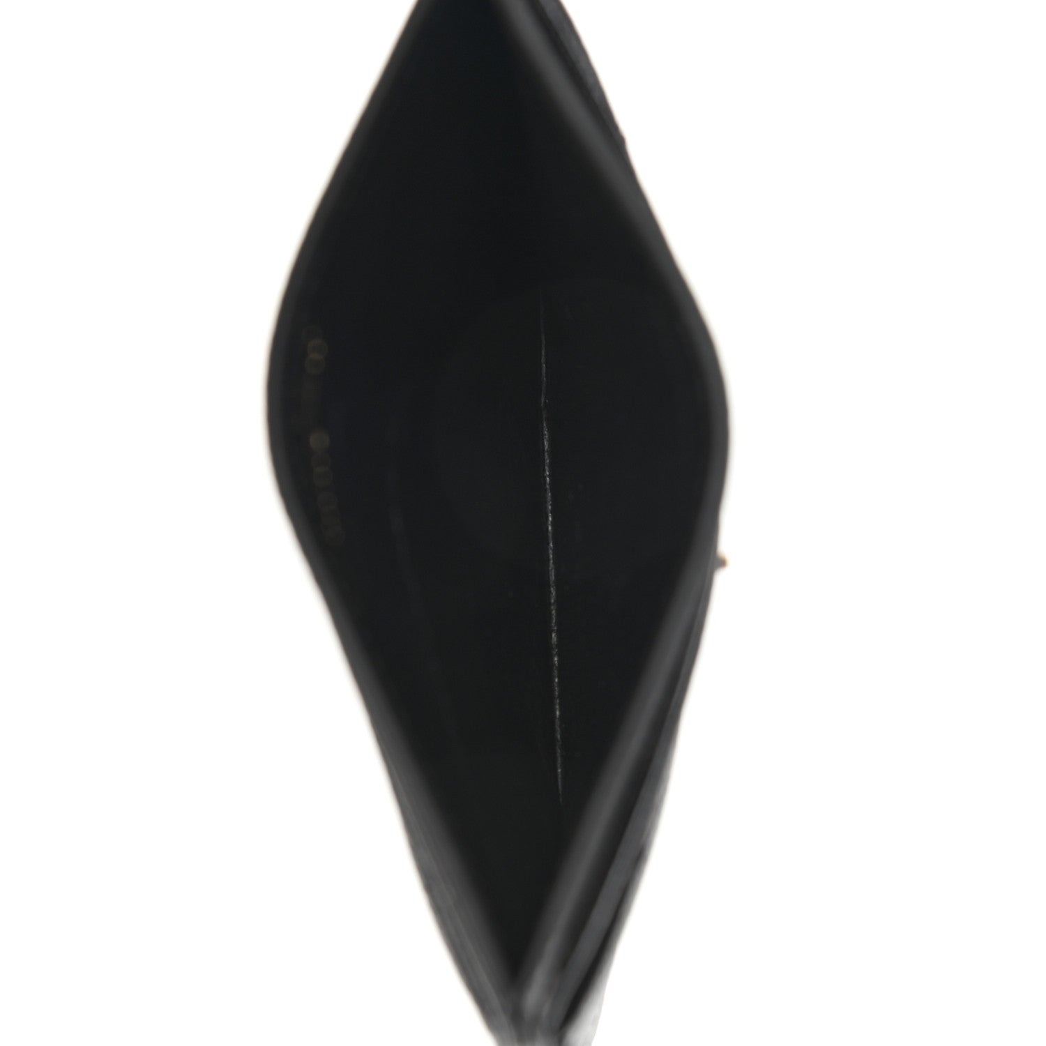 Saint Laurent Grain De Poudre Matelasse Chevron Monogram Credit Card Case Black 5 of 8