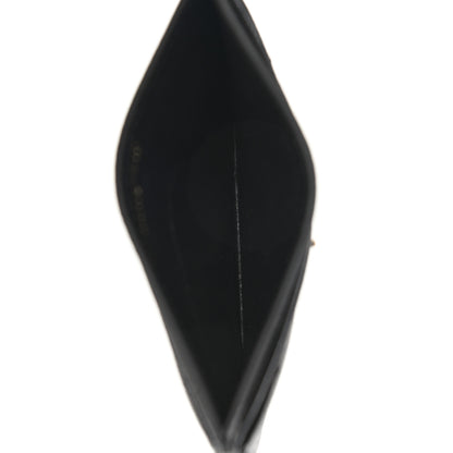 Saint Laurent Grain De Poudre Matelasse Chevron Monogram Credit Card Case Black 5 of 8