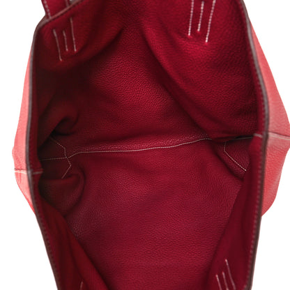 Hermes Taurillon Clemence Double Sens 36 Reversible Tote Rubis Rose Jaipur 5 of 16
