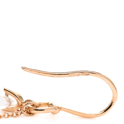Gucci 18K Rose Gold Diamond White Topaz Horsebit Drop Earrings 5 of 5