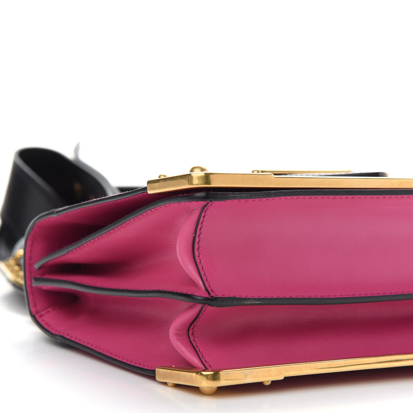 City Calf Saffiano Cahier Bag Fuxia Black