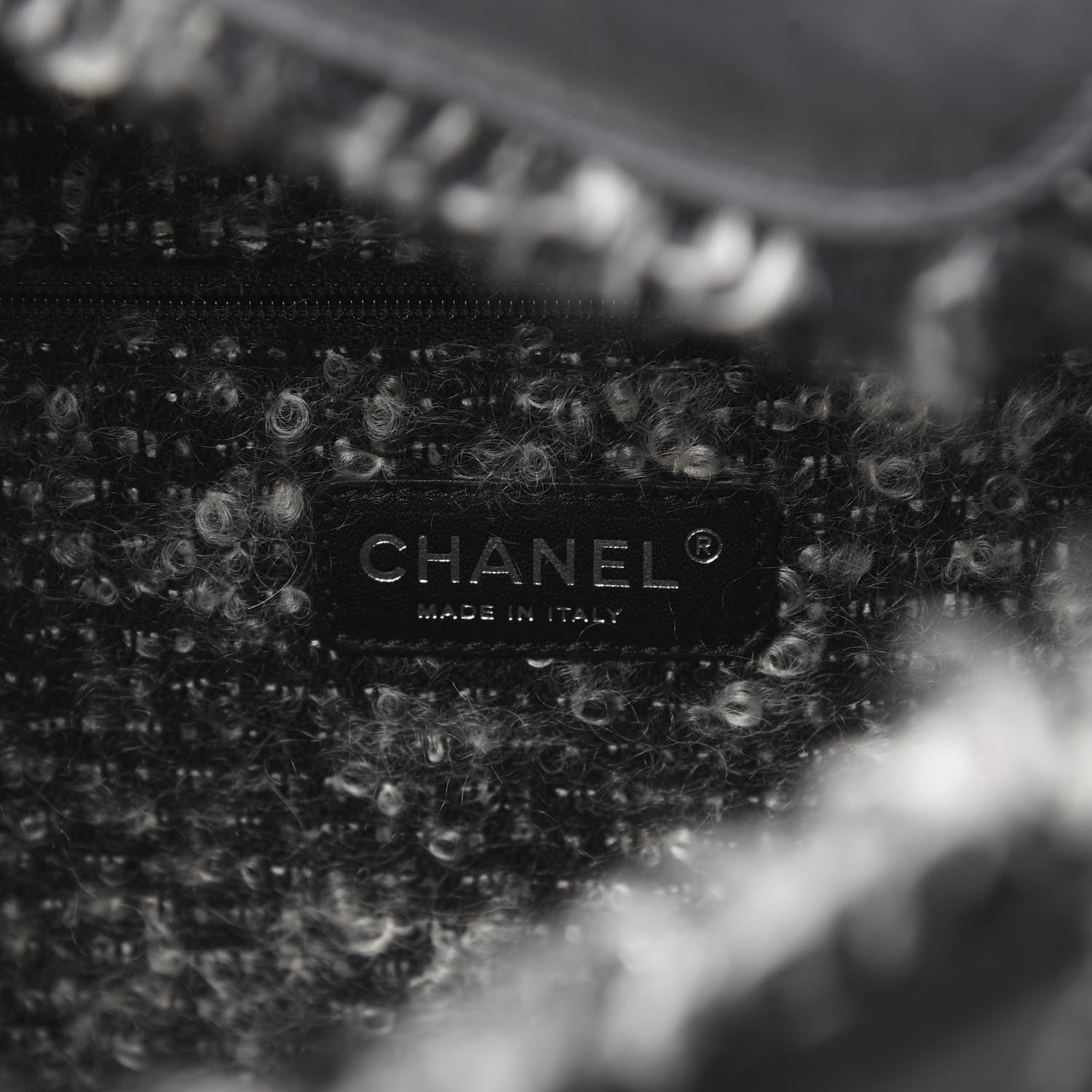 Chanel Tweed Calfskin Tweedy Shopping Tote Black 6 of 12
