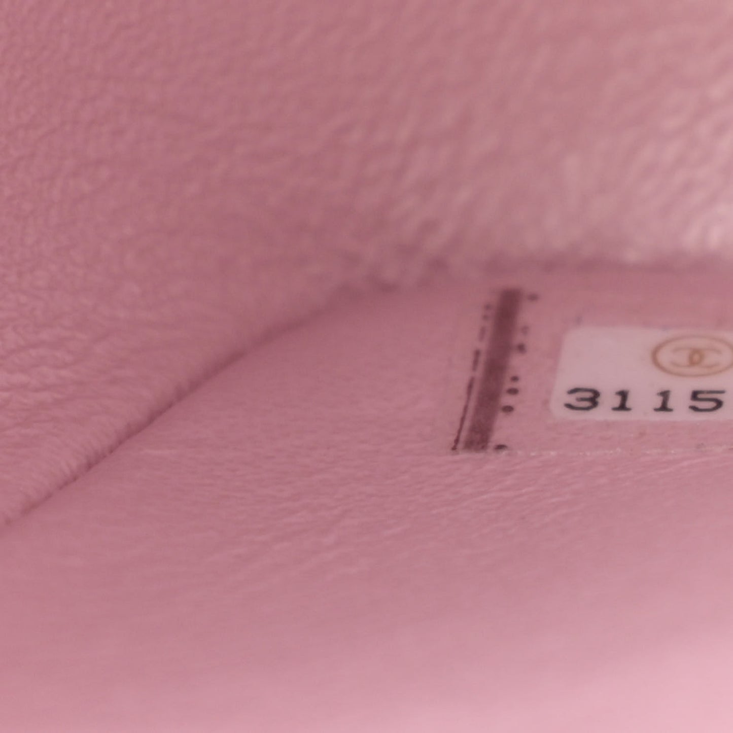 Iridescent Calfskin Quilted Mini Rectangular Flap Light Pink