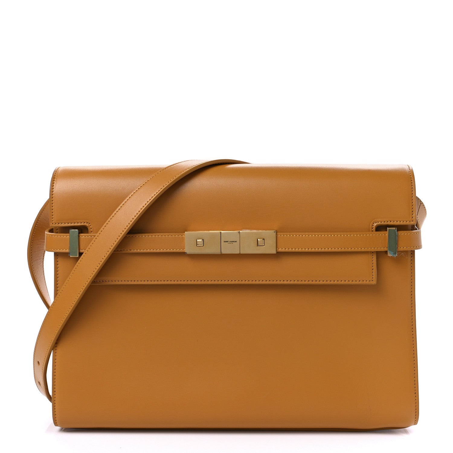 Saint Laurent Smooth Calfskin Manhattan Baguette Cheddar 1 of 9